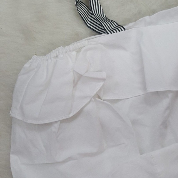 ⛔sold⛔J Crew Ribbon Cold shoulder Poplin Top - Picture 6 of 8